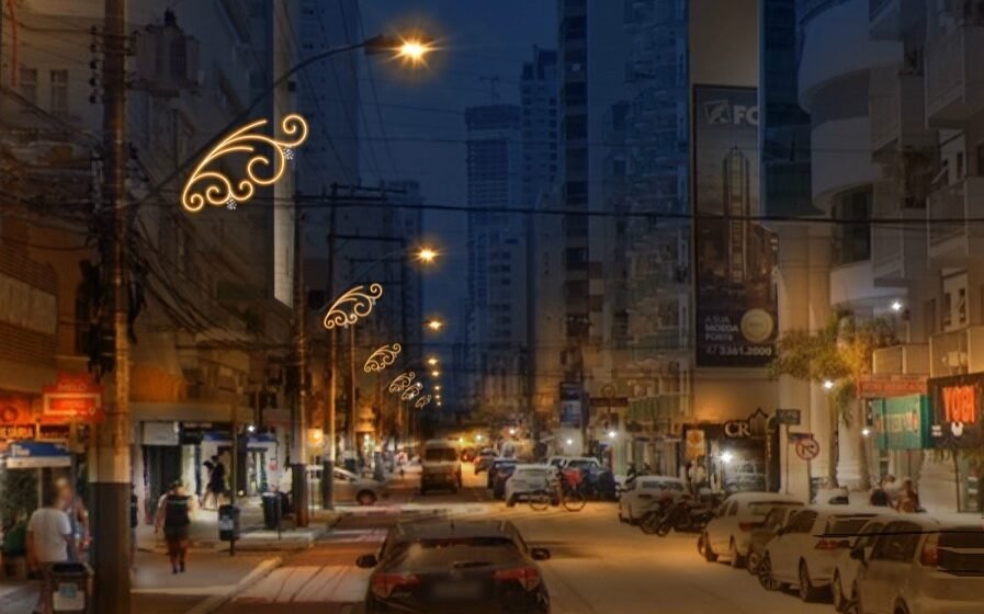 Avenida Brasil de Balneário Camboriú ganhará iluminação natalina em quase 3 quilômetros de extensão
