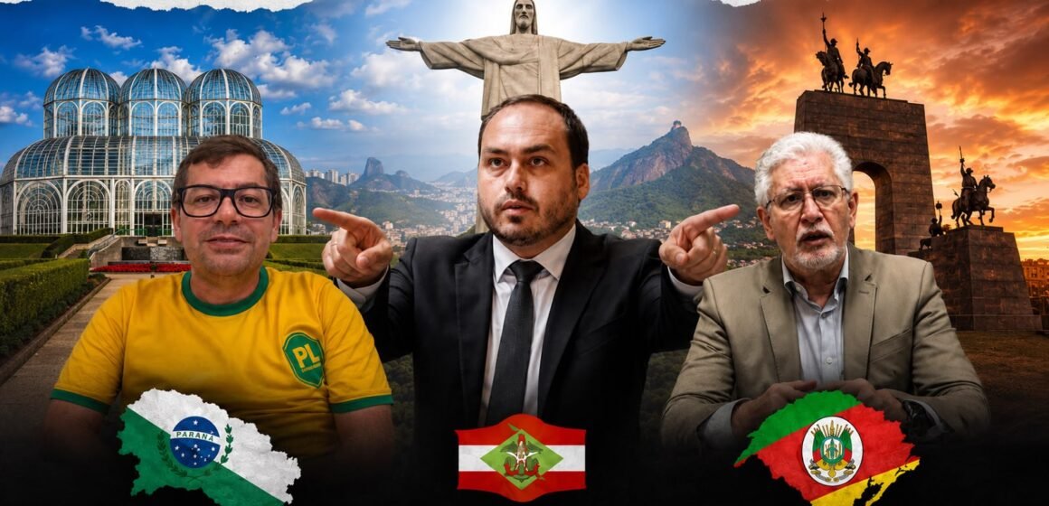 Chapa de Carlos Bolsonaro conta com outros dois nomes de fora do estado
